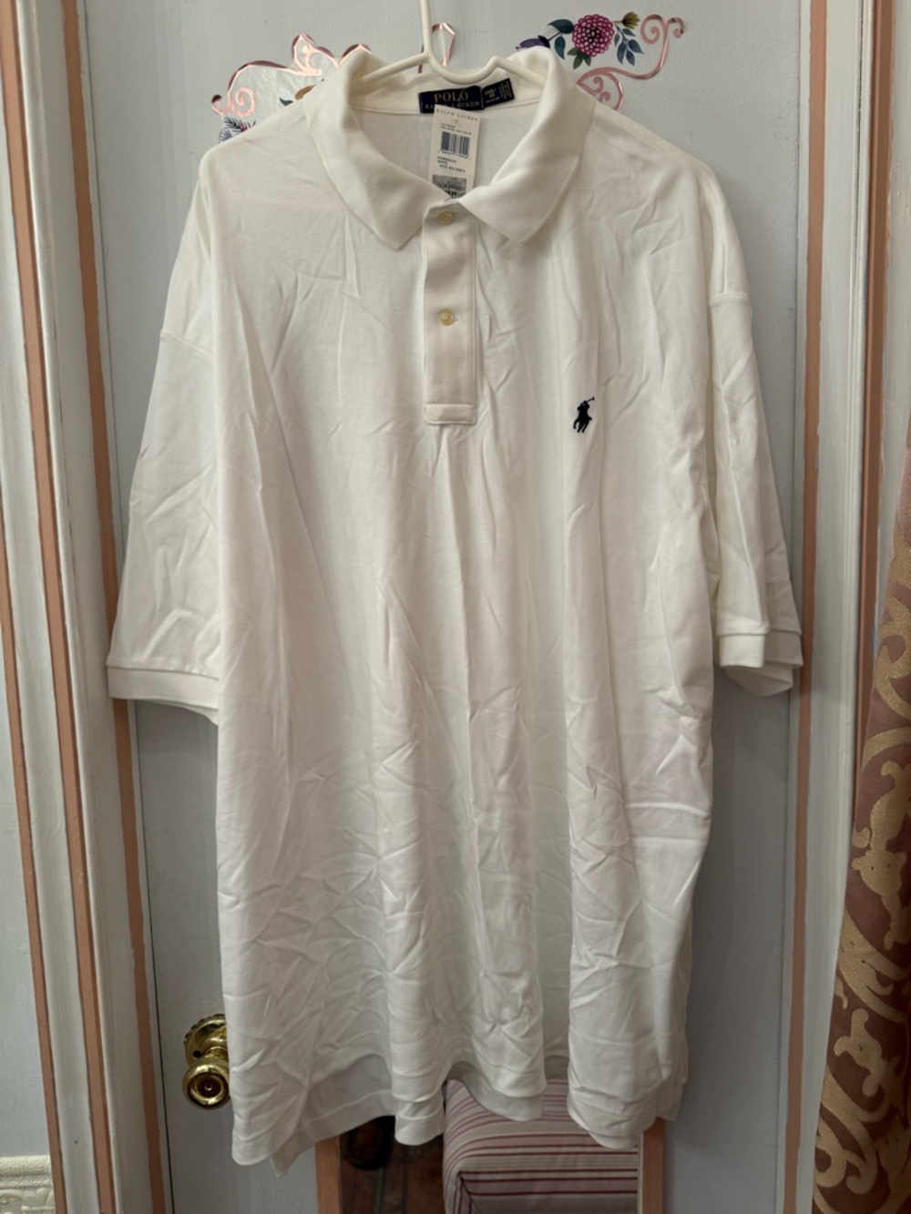 Ralph Lauren White Polo Shirt with Black Pony Logo